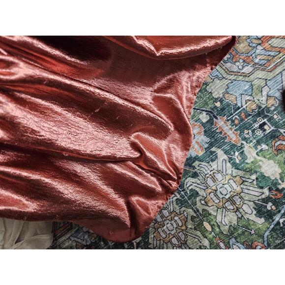 Free People Moonbeam Maxi Metallic Rose Pink Tiered Skirt with Wide Waistband - Picture 4 of 5